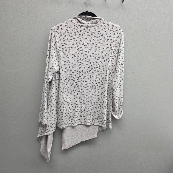 Bobeau Cardigan Womens Large Leopard Asymmetrical Wrap Button Style MC0KG7BP - Picture 5 of 10